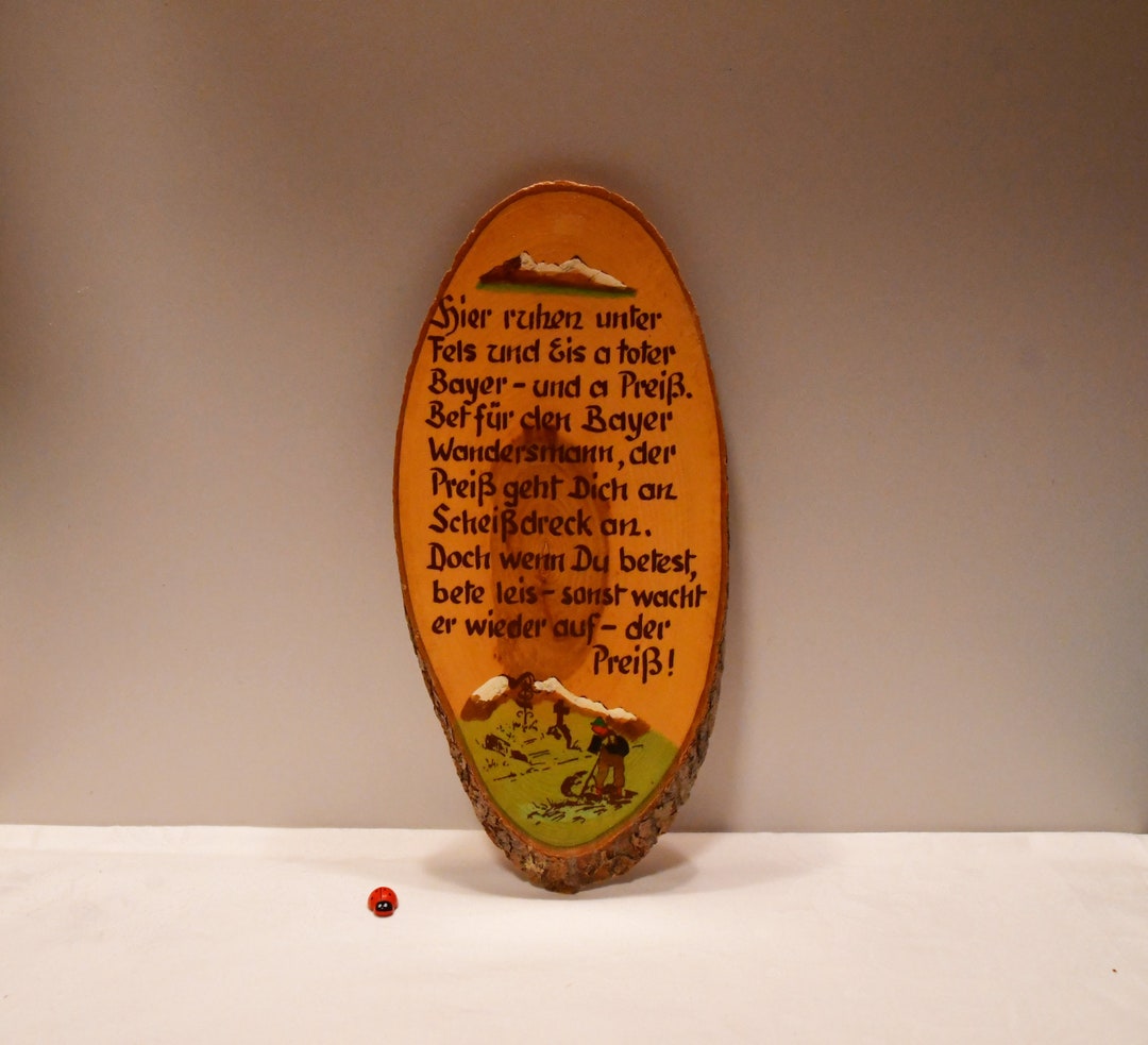 Holzscheibe mit lustigem Spruch Der Bayer und der Etsy.de