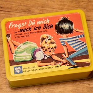 Vintage-Spiel "Fragst Du mich, neck' ich Dich" / lustiges Kartenspiel für Kinder / 97 Karten / Gesellschaftsspiel / 70er Jahre