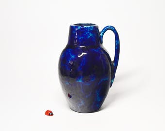Scheurich Henkel vase 414-16 made of ceramic / blue tones / 70s / West German Pottery / vintage / home decor / table decor / Fat Lava