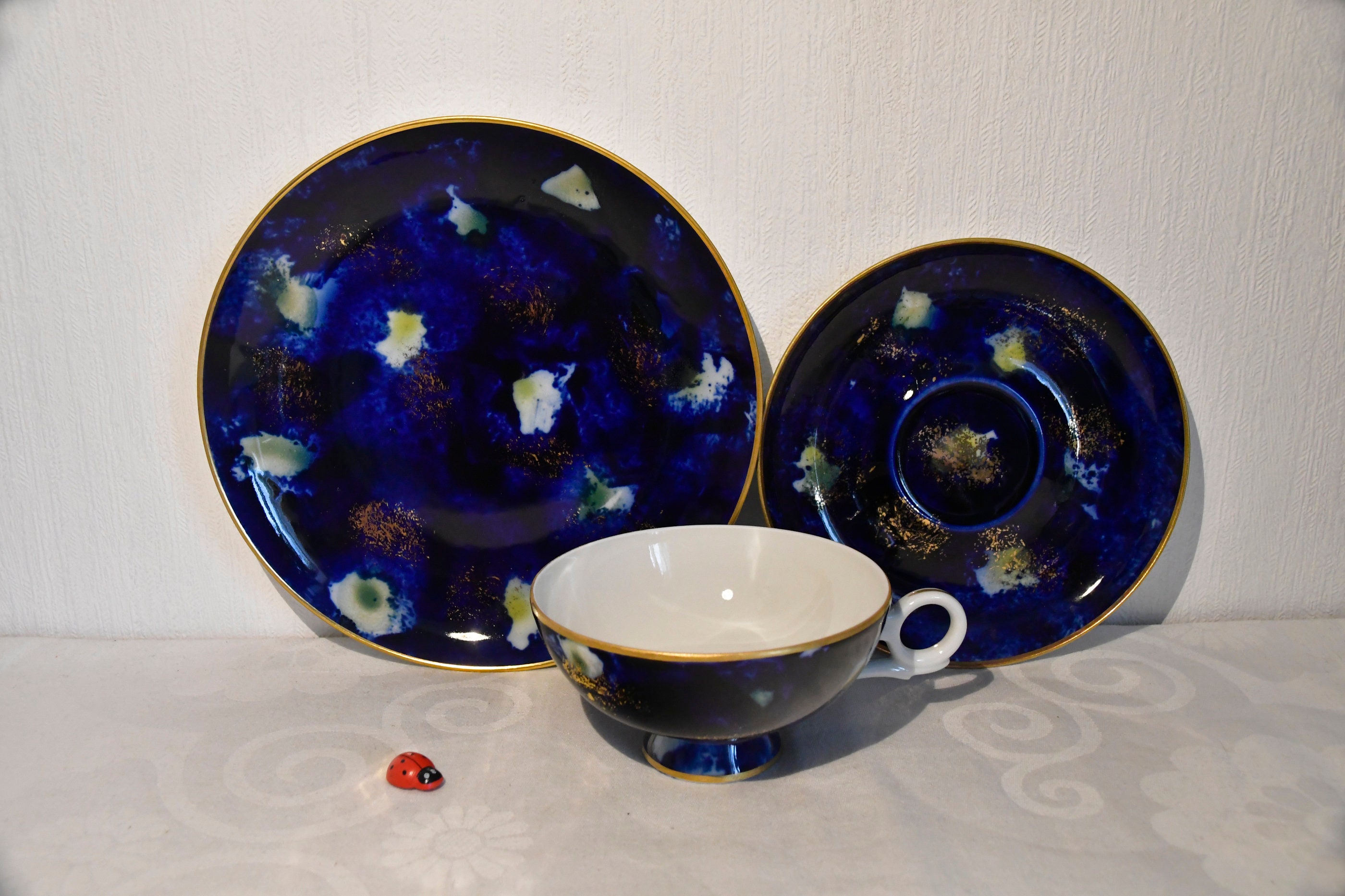 Collectible Cup Place Setting 3 Pieces From Wallendorf 1764 GDR