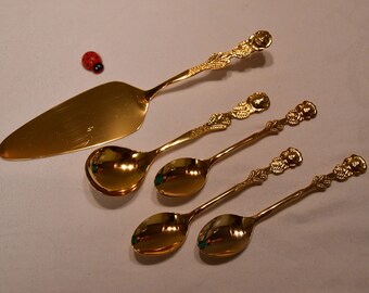 Teelöffel Dessertlöffel aus Edelstahl Kaffeelöffel goldfarben Teelöffel Erise Teelöffel Dessertlöffel aus Edelstahl Kaffeelöffel goldfarben Teelöffel Erise