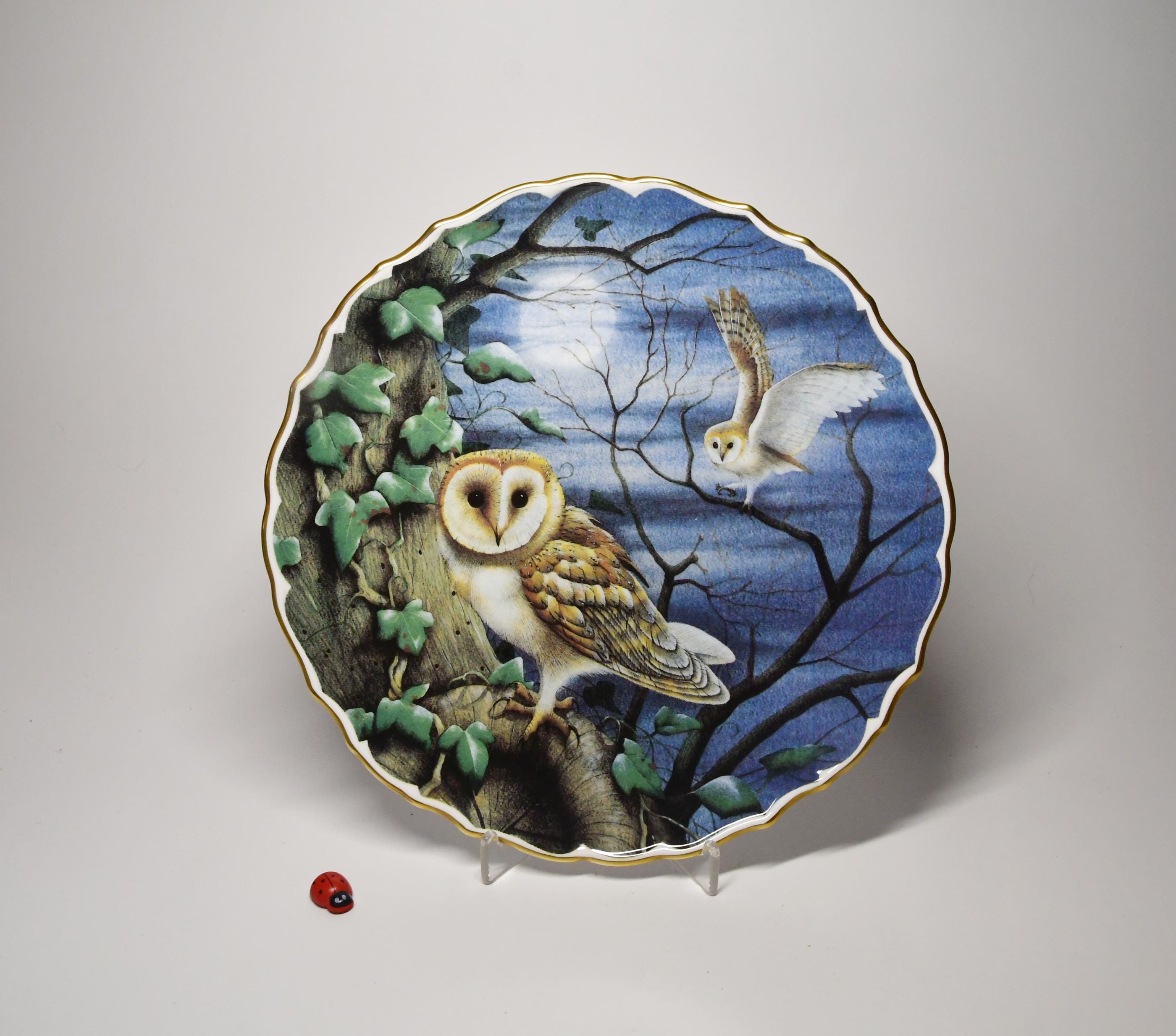 Sammelteller aus Porzellan "Barn owl" von Spode England / David A. Finney / 23,5cm Durchm.