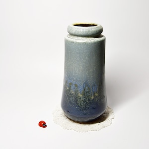 Hermoso jarrón Scheurich 209-18 de cerámica / tonos azules / cerámica de Alemania Occidental / años 70 / vintage / esmaltado fluido / decoración del hogar / decoración de mesa