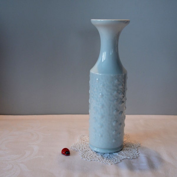 schlanke Vase von Royal KPM 740-3 / Porzellan / Noppenstruktur / 22,5cm hoch / 70er Jahre / Blumenvase / Vintage / Retro