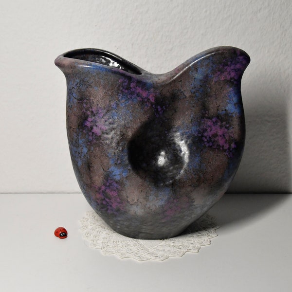 außergewöhnliche Keramikvase von Ruscha Art G-3 / 20,5cm hoch / West German Pottery / 70er / Designobjekt / Studiokeramik / Wohndeko