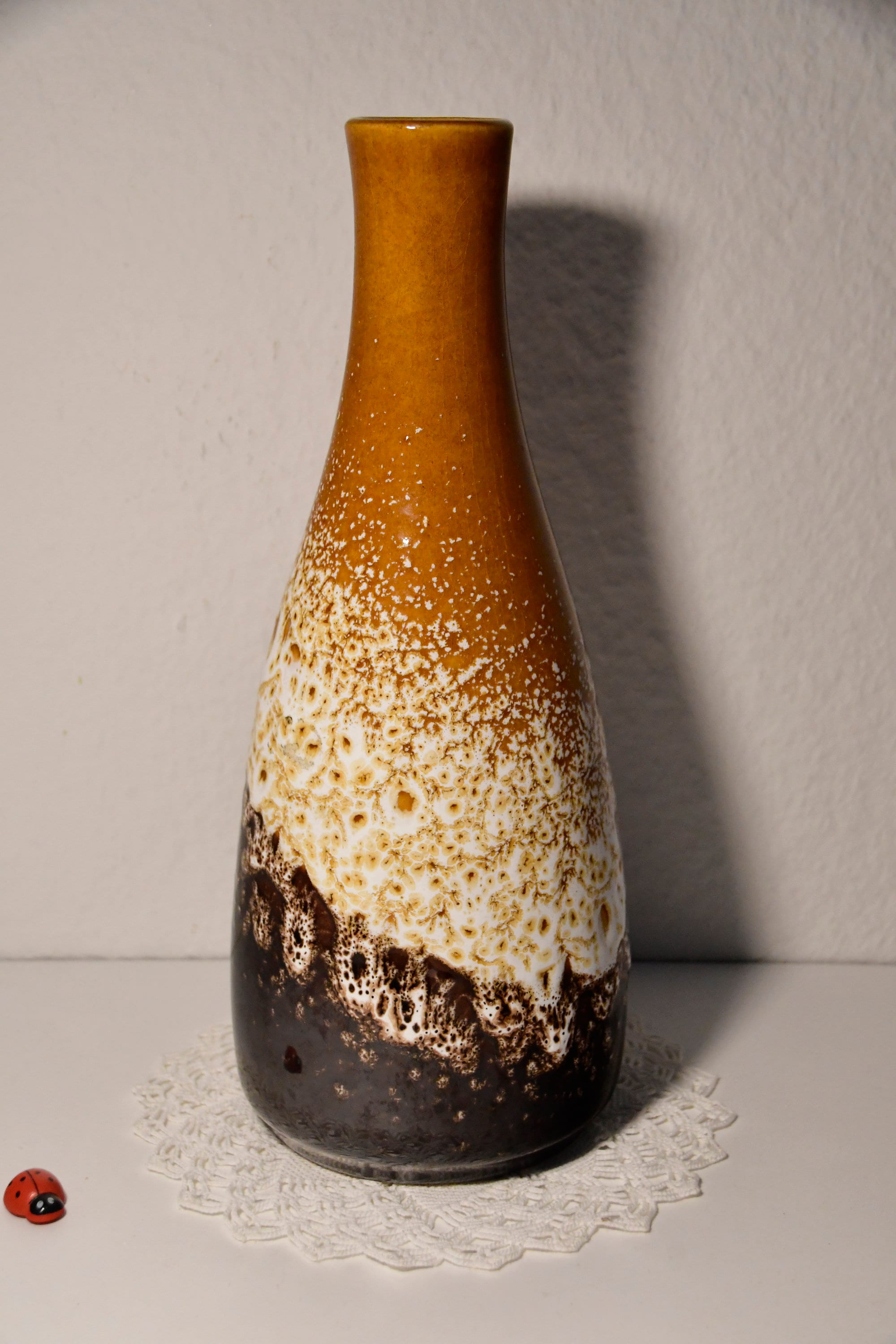 Slim Bay Ceramic Vase 82 25 / Fat Lava / West German Pottery