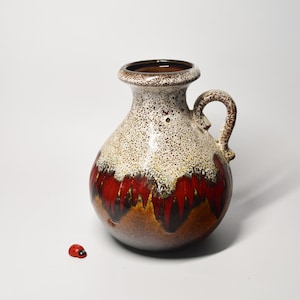 Henkel vase by Scheurich 495-16 "Lora" made of ceramic / 70s / Mid Century / West German Pottery / Home decor / Flower Power