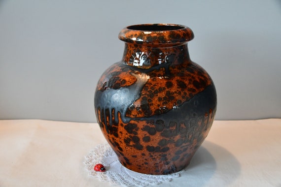 Vase Scheurich 291-20 / Ceramic / Fat Lava / 60s 70s / West German