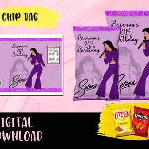 Selena Quintanilla Chip bag Birthday Party- Potato labels - Labels Printable Selena DIGITAL DOWNLOAD