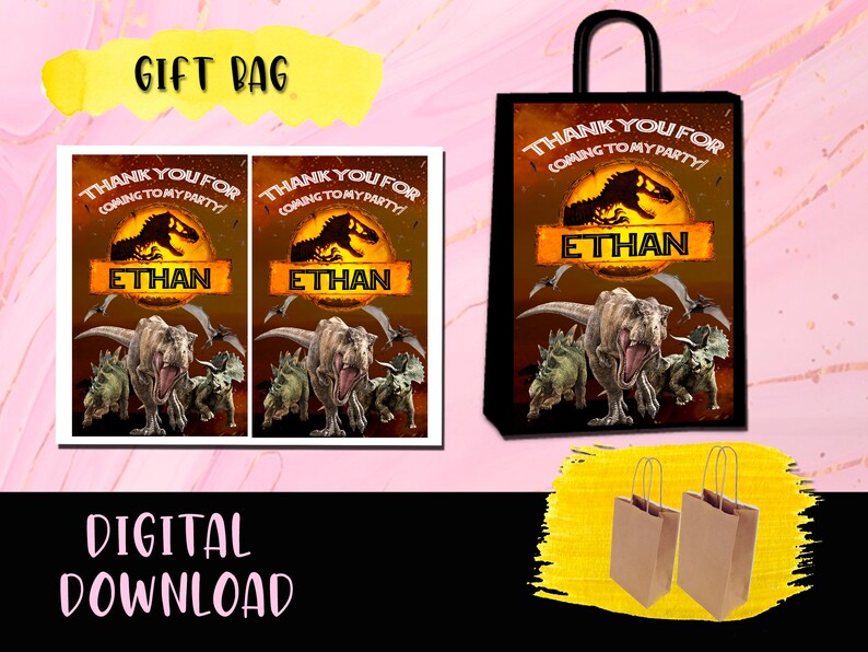 Jurassic World Dominion Favor Bag Birthday Party Gift Bag Etsy Hong Kong