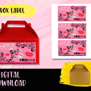 Mean Girls - Burn Book Box label Birthday Party- Gable box - Gift Bag- Labels Printables Mean Girls - Burn Book DIGITAL DOWNLOAD