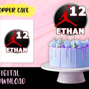 Jordan Jumpman Birthday Party Pack - Topper Cake- Toppers. Topper Cupcakes Labels printables Jordan Jumpman Party DIGITAL DOWNLOAD
