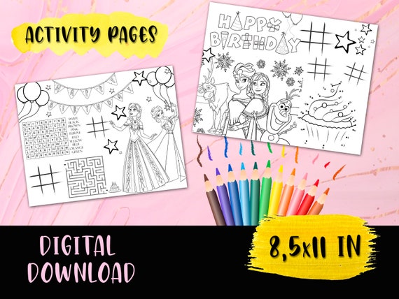 Frozen Coloring Frozen Activities Birthday Frozen Coloring - Etsy