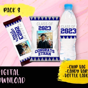 Graduation, Congratulations, High school - Chip Bag - Candy Bar - BottleLabel- Labels printables Graduation Prom labels DIGITAL DOWNLOAD