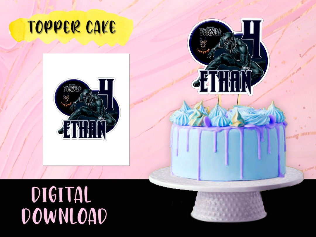 Black Panther Birthday Party Pack -topper Cake- Toppers. Topper ...