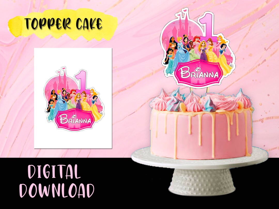 Princess Disney Birthday Party Pack Topper Cake Toppers. - Etsy