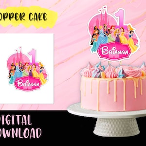 Princess Disney Birthday Party Pack - Topper Cake- Toppers. Topper Cupcakes Labels printables Princess Party DIGITAL DOWNLOAD