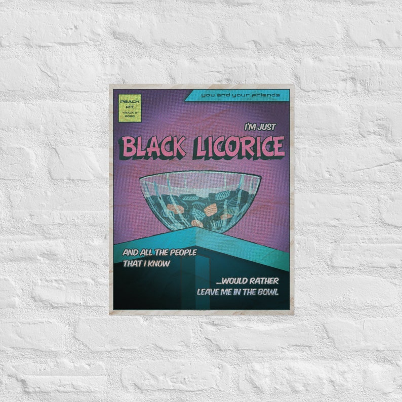 Peach Pit Poster You and Your Friends Print Black Licorice Etsy