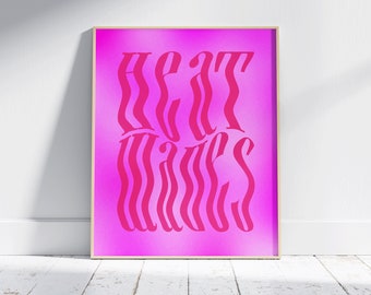 Heat Waves Print | Glass Animals Print Poster | Dreamland Album Poster | Pink Typography Poster