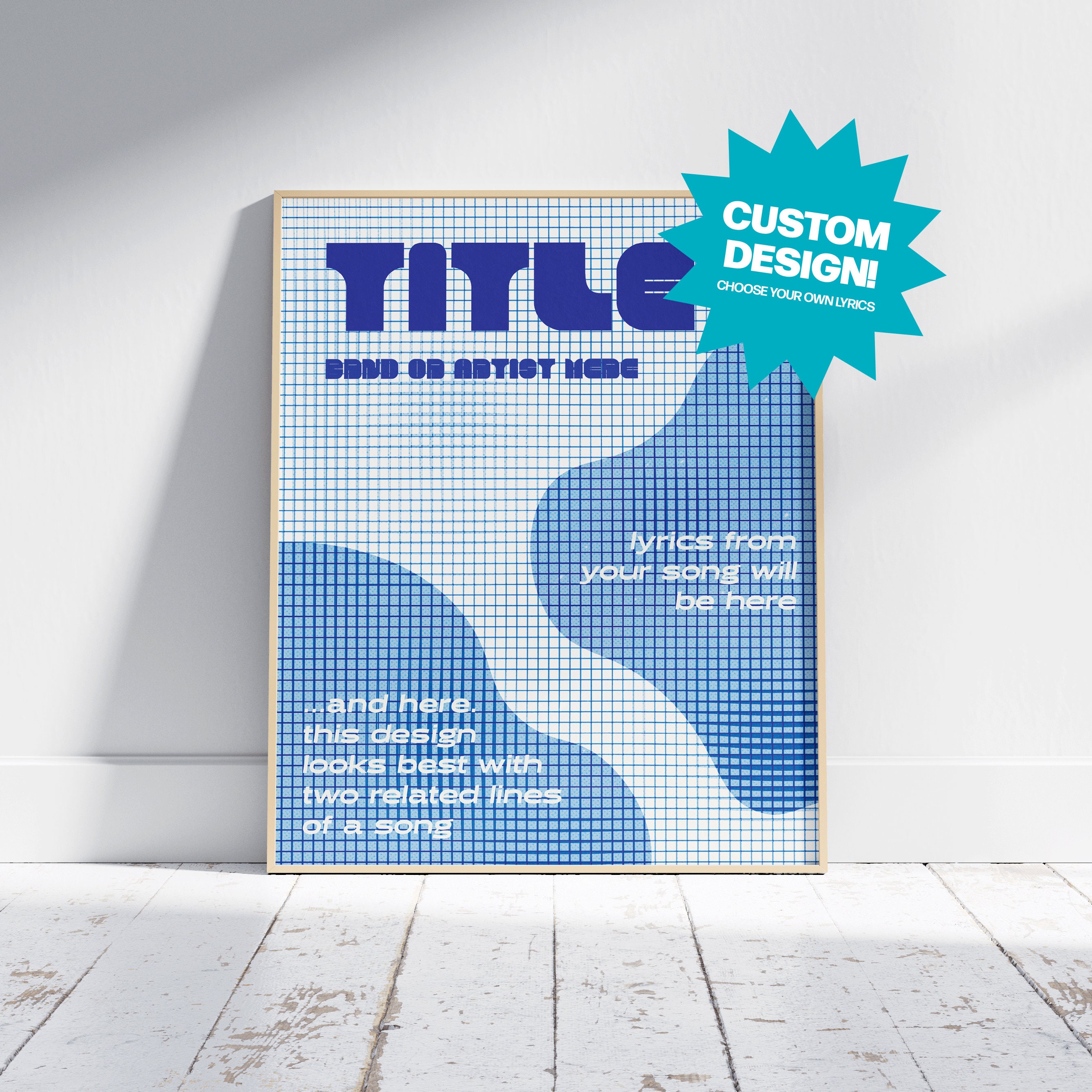 Blue Aesthetic Poster Custom Song Downloadable Print Printable Wall