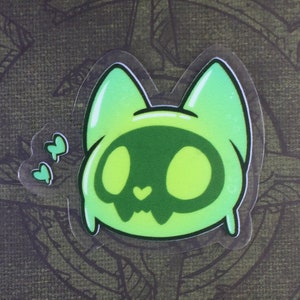 Slime cat coeurs - Vinyle Shadowlands World of Warcraft Dragonflight autocollant transparent Jelly cat résistant aux intempéries