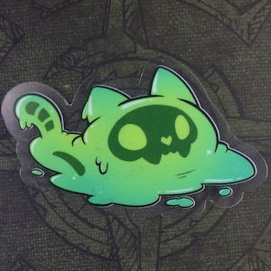 Gelée fondue chat - Shadowlands World of Warcraft Vinyle résistant aux intempéries autocollant transparent Jelly cat