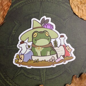 Vendeur de potions de grenouilles sorcieres - Sticker résistant aux intempéries en vinyle sorcière