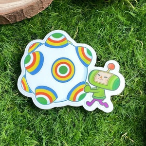 Katamari Prince - autocollant en vinyle transparent résistant aux rayures et aux intempéries, doux au toucher, journal, ordinateur portable, bouteille, autocollant pour agenda