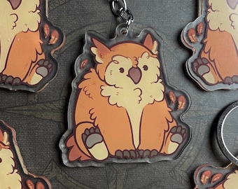 Owlbear - baldurs gate, Double Sided clear acrylic charm, dungeons and dragons