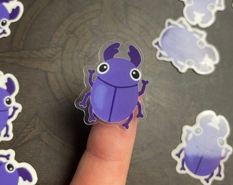 Stag Beetle - clear weatherproof vinyl sticker, bug, cute, beetle