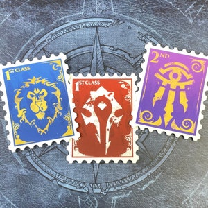 Faction postal stamps - World of Warcraft Vinyl weatherproof Sticker The War Within Dalaran