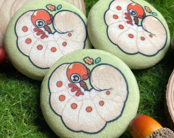 Insecto de tela con forma de escarabajo: botones de peluche blandos, insignias, acabado de felpa, regalo de entomólogo, animal lindo kawaii