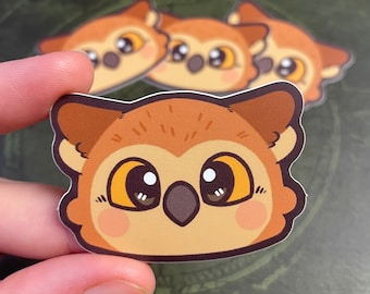 Owlbear Face - baldurs gate, scratchproof weatherproof, soft touch vinyl sticker, Journal, laptop, bottle, planner sticker dnd