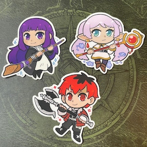 Frieren Fern and Stark Beyond Journey’s End  Clear soft touch Vinyl Sticker