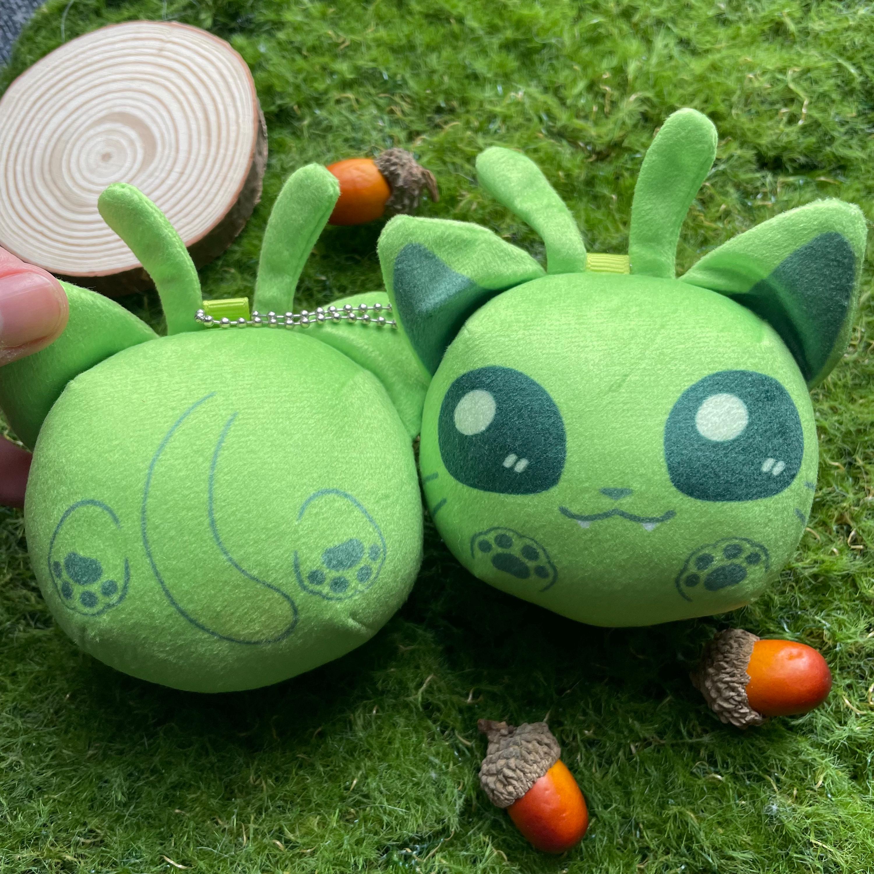 Glorp Alien Cat Plush - Manjuu, Omanjuu, Plush Charm Keychain