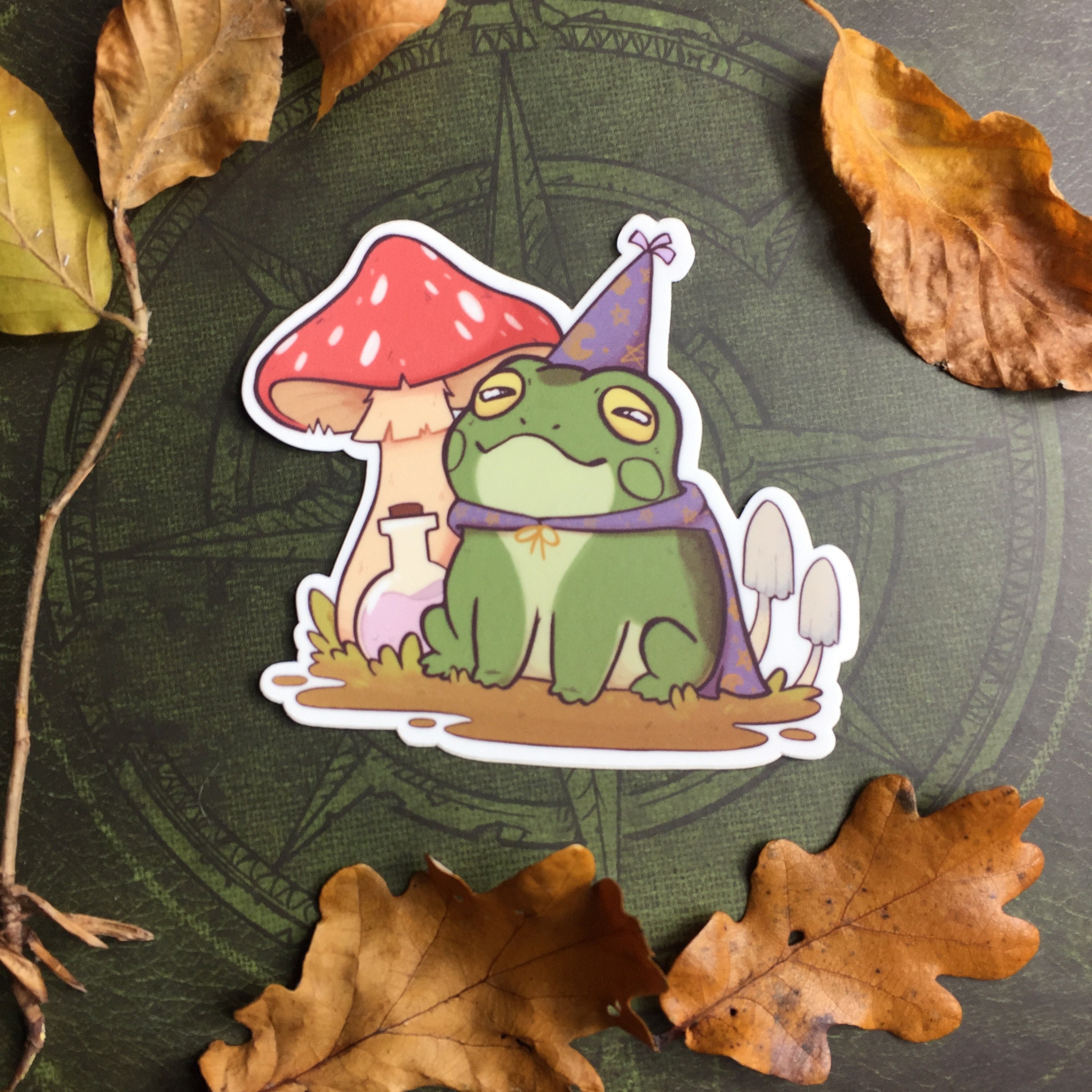 Wizard Frog - Witchy Vinyl Weatherproof Sticker - Etsy