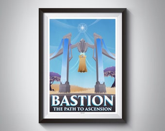 Warcraft Bastion Travel Poster, Shadowlands, Print A3, WoW, Game Art, Wall Art, Retro, Tourism