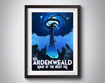 Warcraft Ardenweald Travel Poster, Shadowlands, Print A3, WoW, Game Art, Wall Art, Retro, Tourism