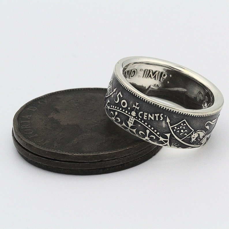 Coin Ring UK Lion Ring Mens Coin Ring Unicorn Ring Canadian Half Dollar Horse Ring Silver Canadian 50 Cents Canadian Coin Ring