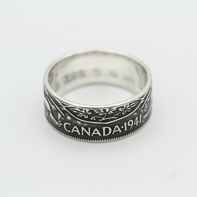 Coin Ring UK Lion Ring Mens Coin Ring Unicorn Ring Canadian Half Dollar Horse Ring Silver Canadian 50 Cents Canadian Coin Ring