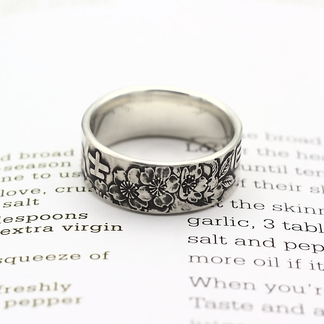 Japanese Coin Ring • Cherry Blossom & Mt Fuji • 1964 Tokyo Sterling ...