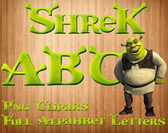 Shrek font png, disney Shrek alphabet, shrek letters, disney shrek clipart, printable shrek, digital shrek, scrapbook, digital download, png