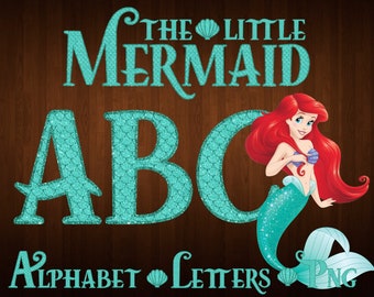 little mermaid font png, little mermaid alphabet, little mermaid letters, little mermaid clipart, printable little mermaid, digital ariel