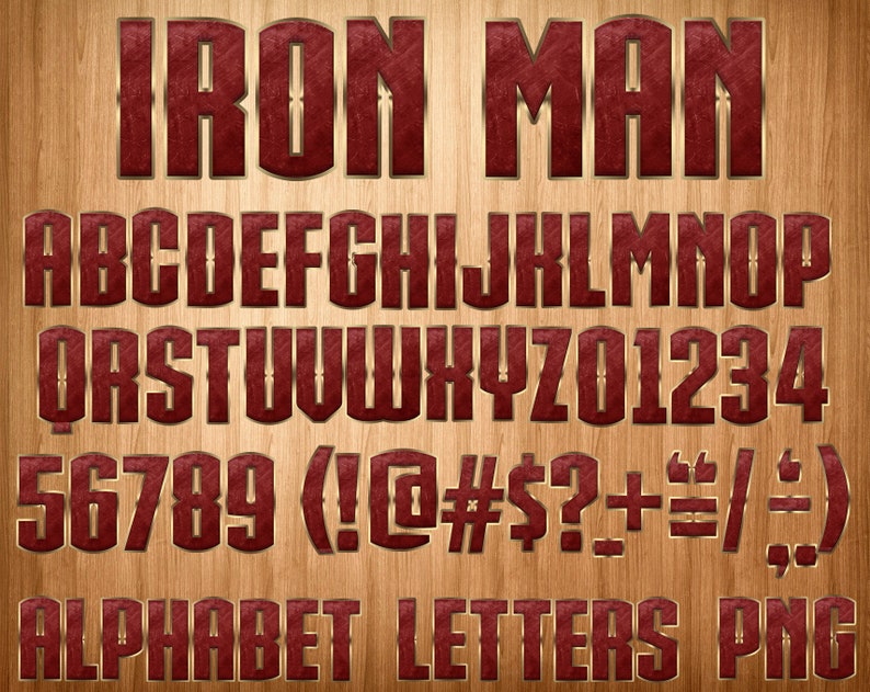 Ironman font png ironman alphabet ironman letters ironman Etsy