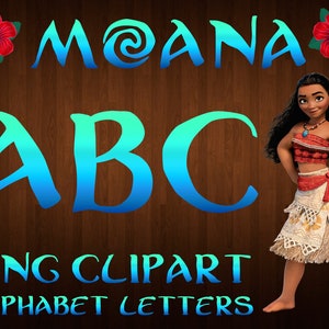 Fonte Moana png, alfabeto Moana da Disney, letras Moana, clipart Moana, Moana para impressão, Moana digital maui, arquivos de corte Cricut, download instantâneo