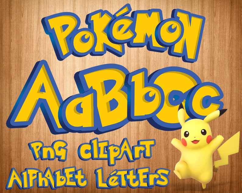 pokemon font png pokemon alphabet pokemon letters pokemon etsy