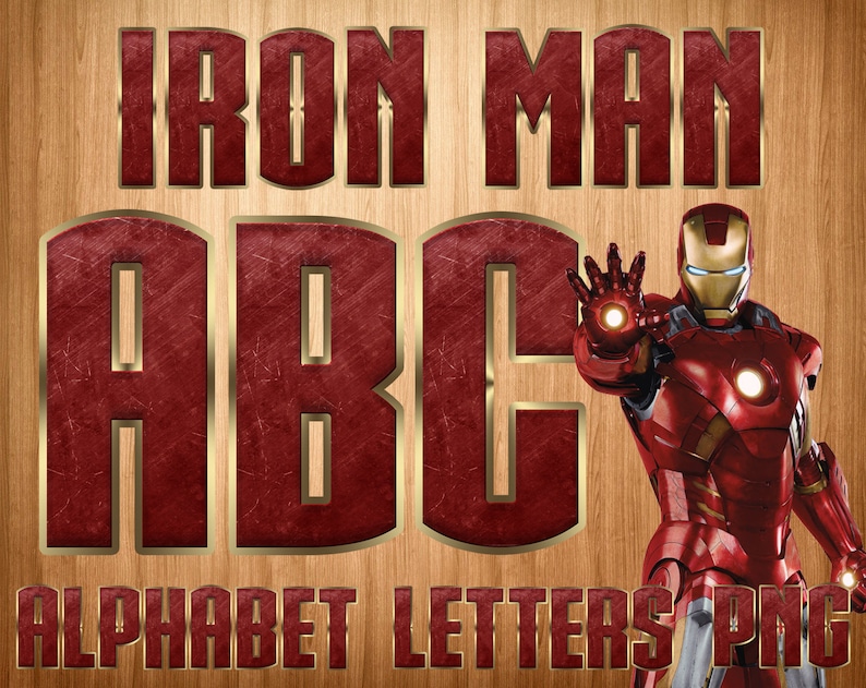 Ironman font png ironman alphabet ironman letters ironman | Etsy