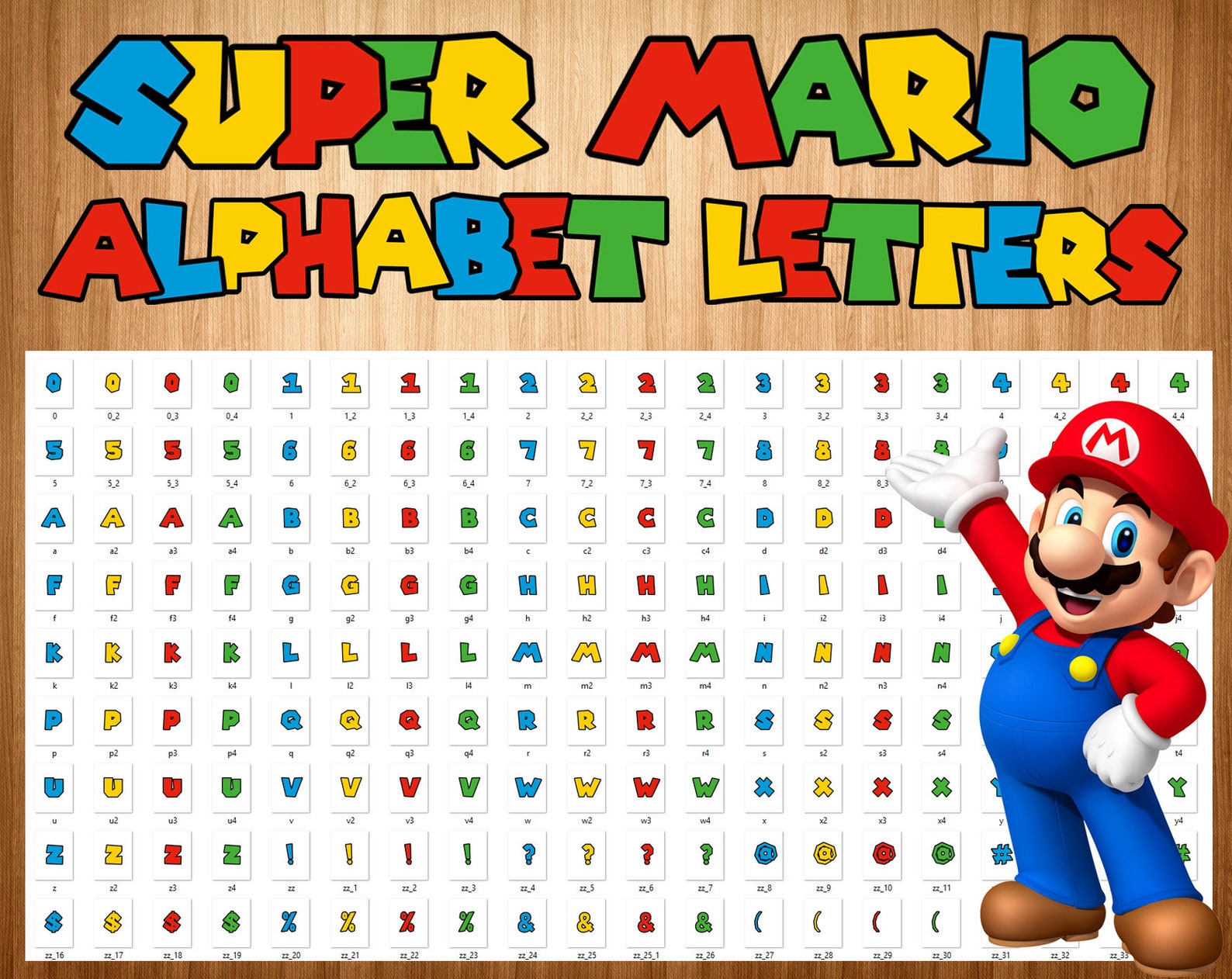Mario Font Png Super Mario Alphabet Mario Letters Super - Etsy