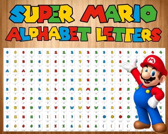 Super Mario Font SVG, Mario ABC Letter Alphabet In Colors ...