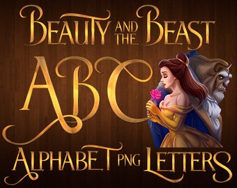 Beauty and the Beast Font: PNG Alphabet Letters (Digital Download)